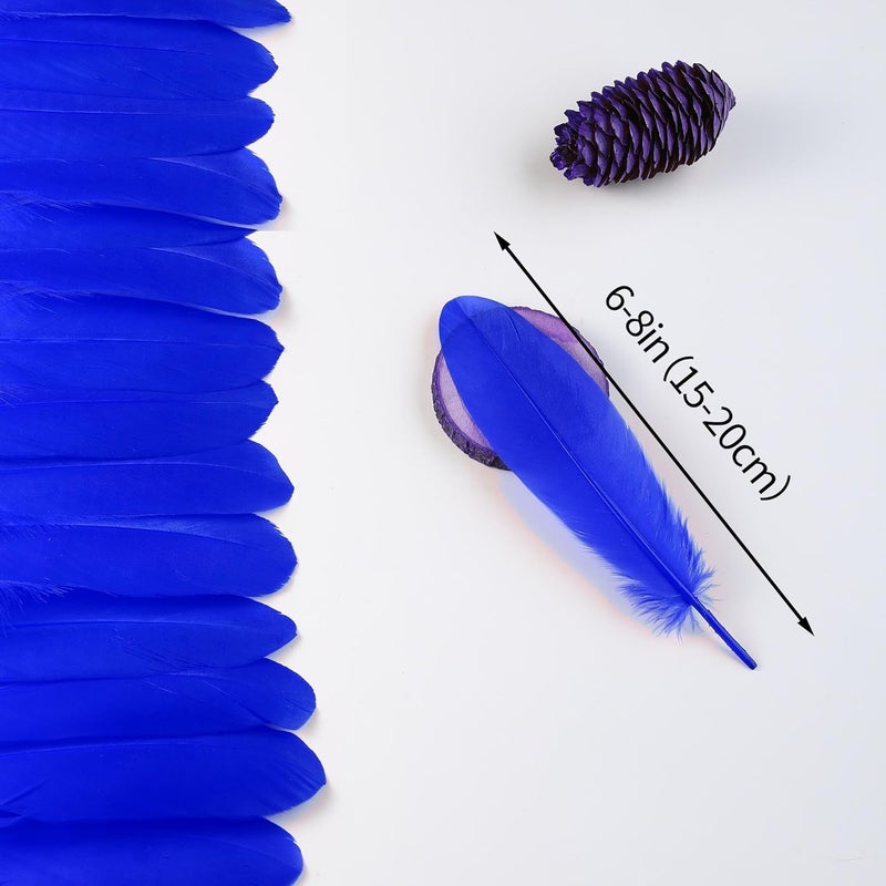 Ballinger Blue Craft Goose Feathers - 120Pcs 6-8inch Large Feathers for DIY Crafts,Angel Wings,Dream Catcher and Wedding Party Decor - Image 3